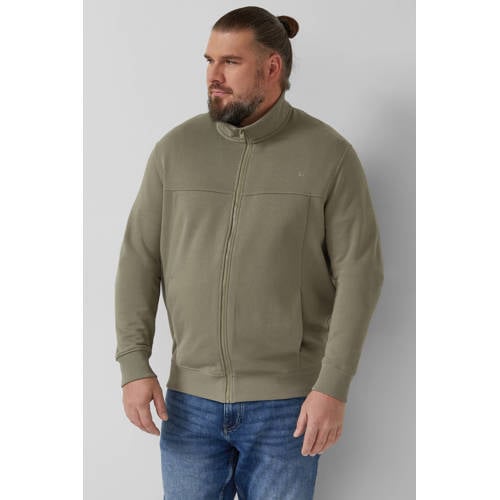 s.Oliver Big Size sweatvest donkergroen afbeelding