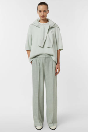 straight regular waist pantalon grijsgroen
