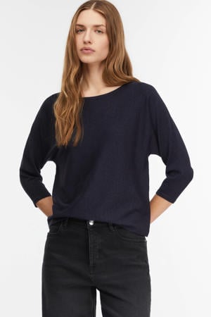 trui marineblauw fijn gebreid