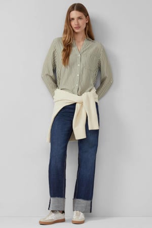 streep blouse groen