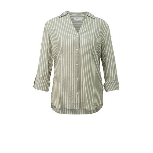 s.Oliver blouse met krijtstreep groen afbeelding