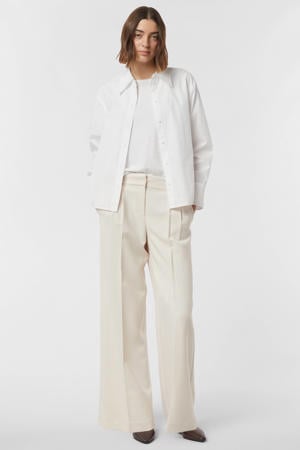 straight high waist broek beige