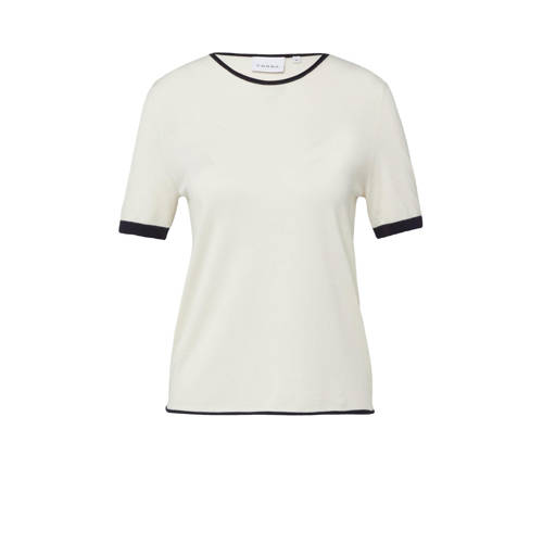 comma T-shirt ecru fijn gebreid afbeelding