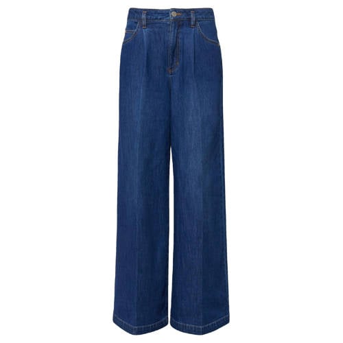 comma wide leg jeans medium blue denim afbeelding