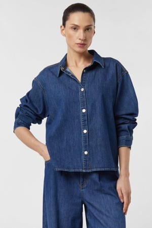 denim blouse dark blue denim