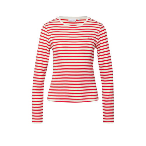comma gestreepte top rood afbeelding