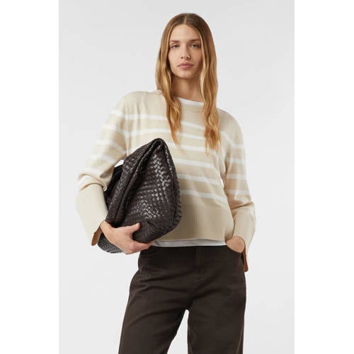 comma gestreepte pullover beige afbeelding