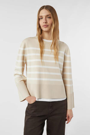 gestreepte pullover beige