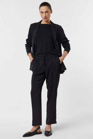 straight regular waist casual broek zwart