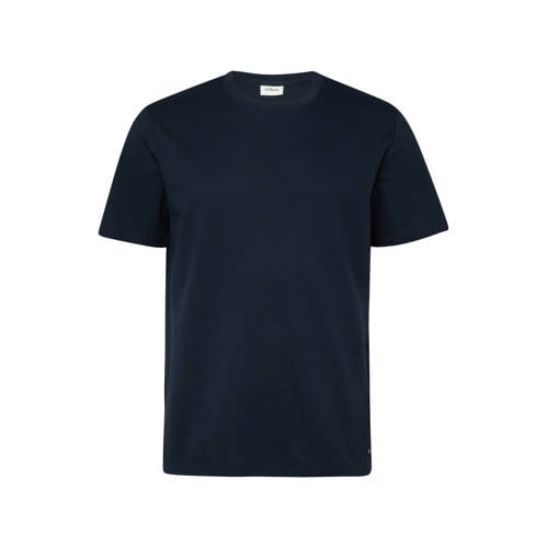 s.Oliver Big Size regular T-shirt met krijtstreep donkerblauw afbeelding