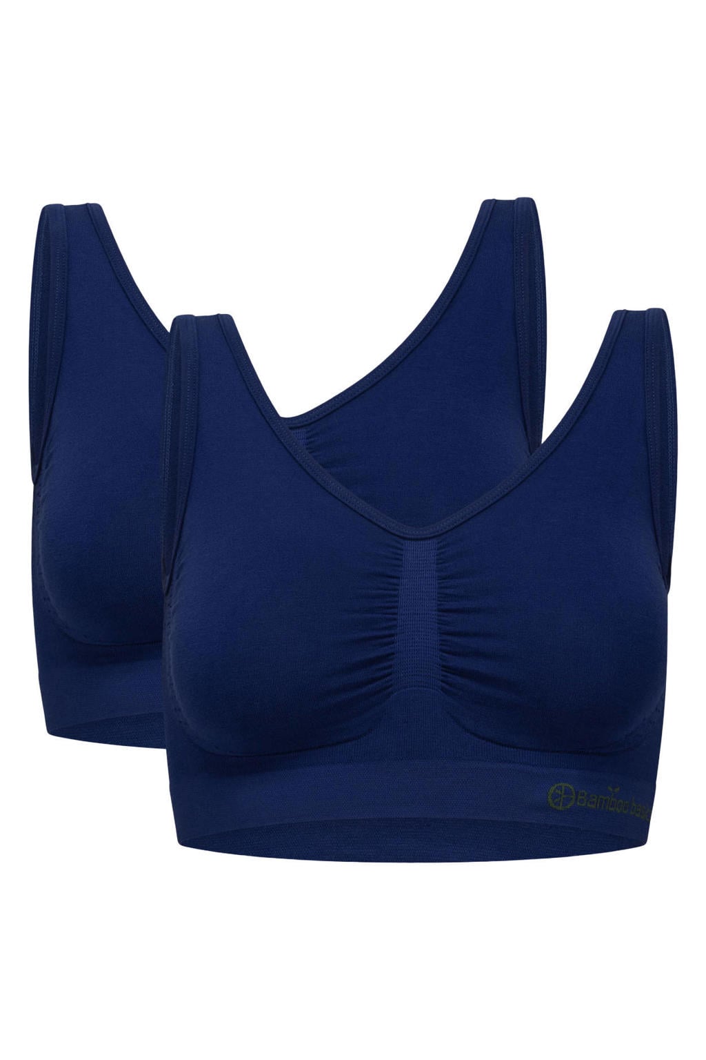 Bamboo Basics Nova niet-voorgevormde bamboe bh's zonder beugel - donkerblauw (set van 2)