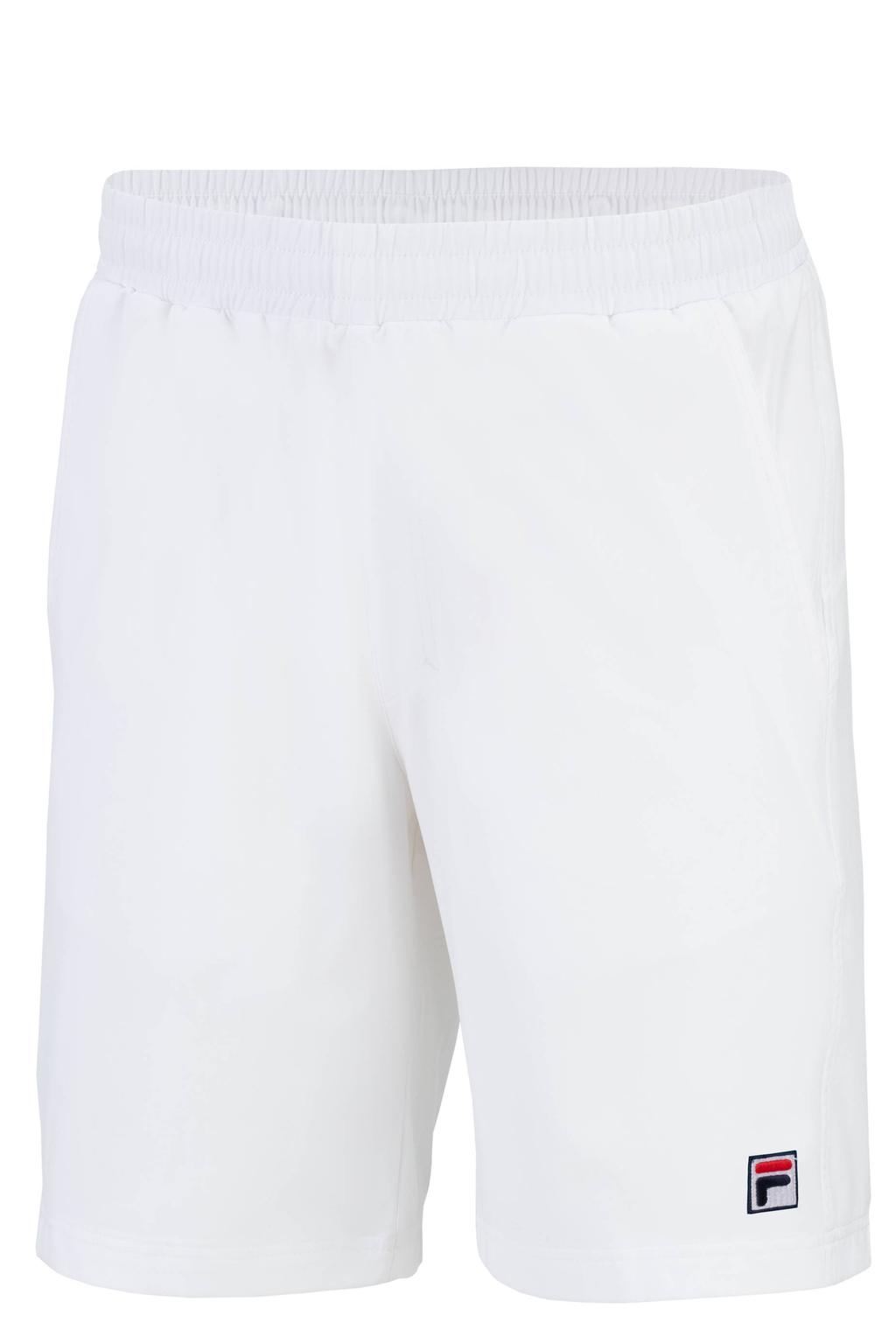 Wit en donkerblauwe heren Fila tennisshort Santana van polyester met effen