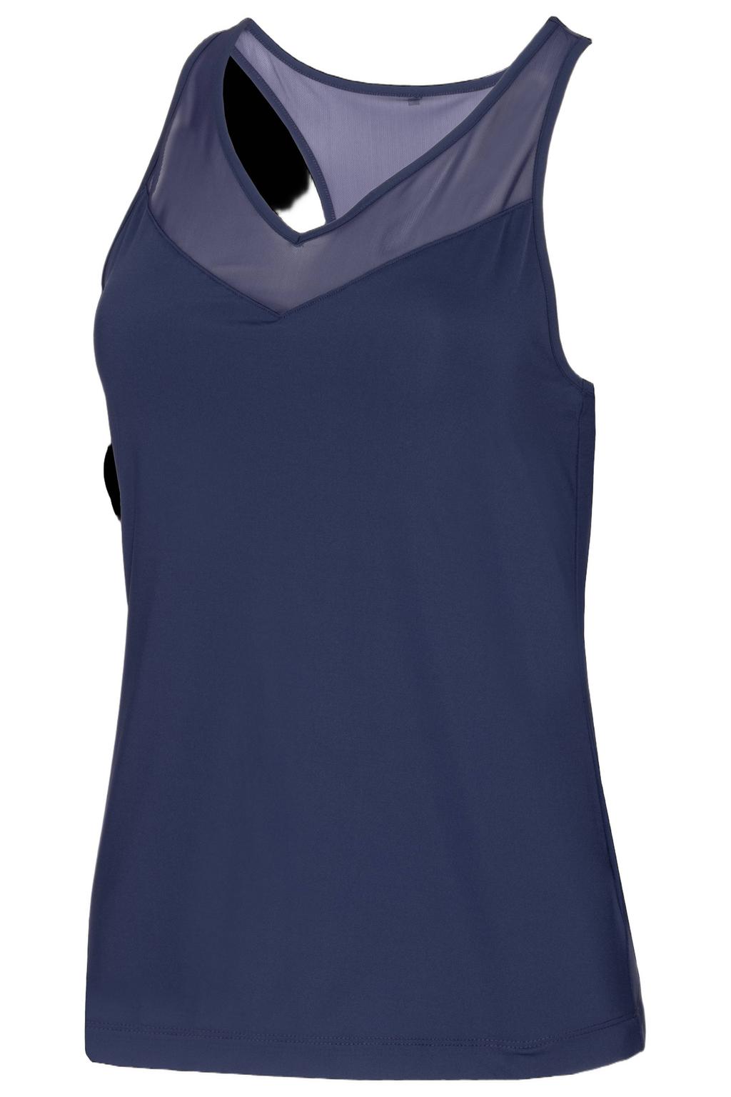 Donkerblauwe dames Fila sporttop Angelika van polyester met V-hals