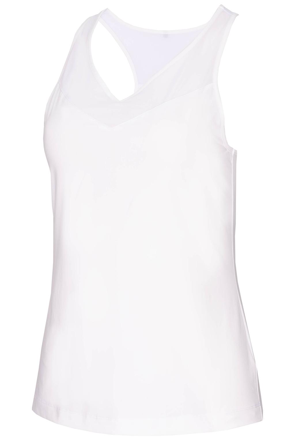 Witte dames Fila sporttop Angelika van polyester met V-hals