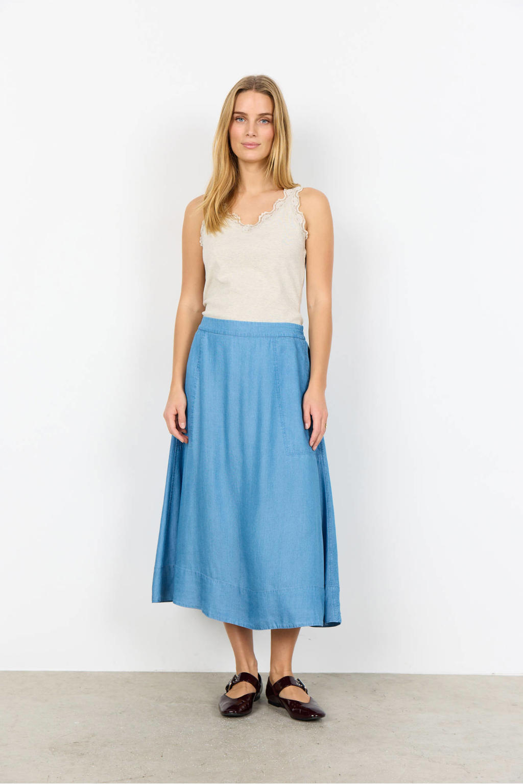 Soyaconcept A-lijn rok blauw