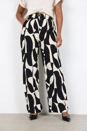 high waist casual broek zwart