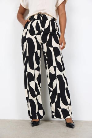 high waist casual broek zwart