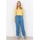 Soyaconcept wide leg high waist casual broek blauw