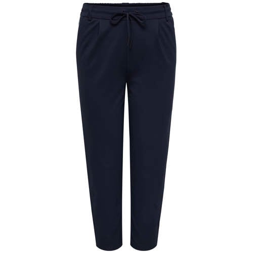 ONLY CARMAKOMA slim regular waist casual broek donkerblauw afbeelding