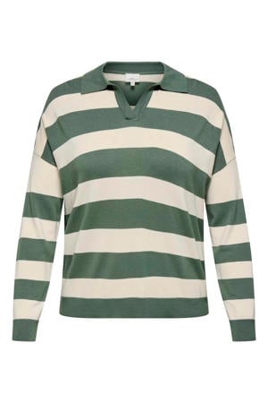 gestreepte top groen gebreid