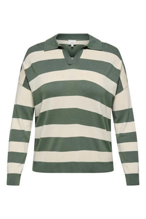gestreepte top groen gebreid