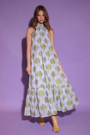 A-lijn jurk met paisley print lichtblauw