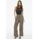VILA wide leg panterprint broek met linnen  lichtbruin