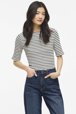 gestreepte top marineblauw