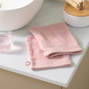 washand basic lichtroze (set van 2) (15x20 cm)