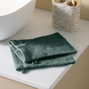 washand basic donkergroen (set van 2) (15x20 cm)