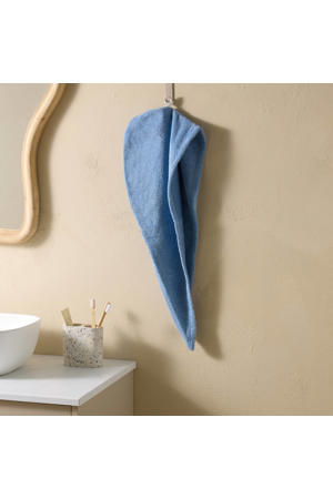 katoenen haarhanddoek blauw (68x26 cm)