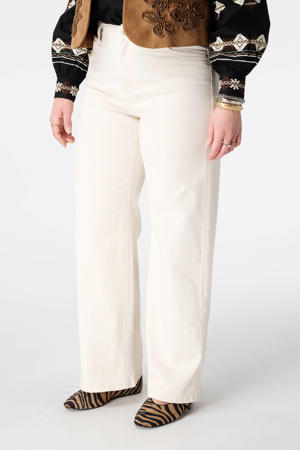 wide leg high waist broek ecru
