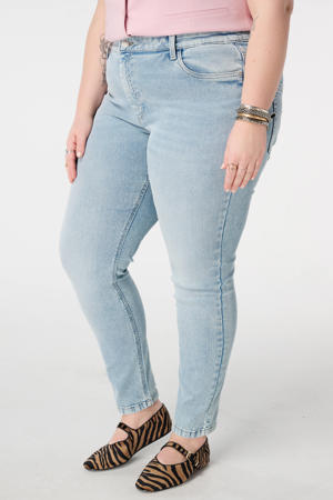 skinny high waist broek light blue denim