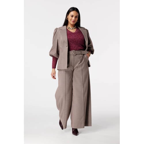MS Mode gebloemde blouse donkerrood afbeelding