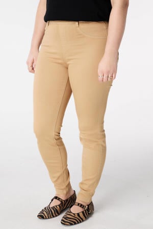 super skinny high waist broek camel