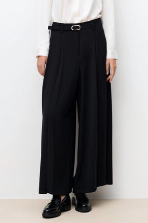 wide leg high waist palazzo broek zwart