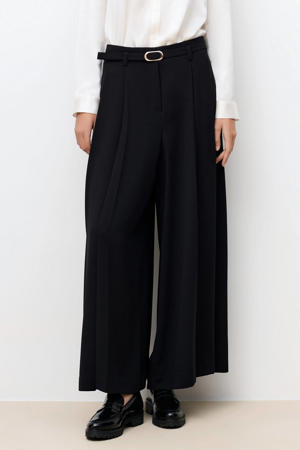 wide leg high waist palazzo broek zwart