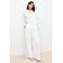 Caroll wide leg high waist casual broek ecru