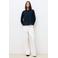 Caroll blouse met textuur marineblauw