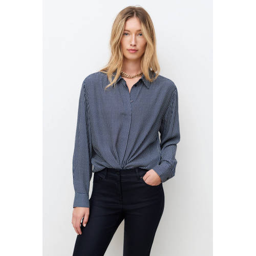 Caroll geruit blouse marineblauw afbeelding