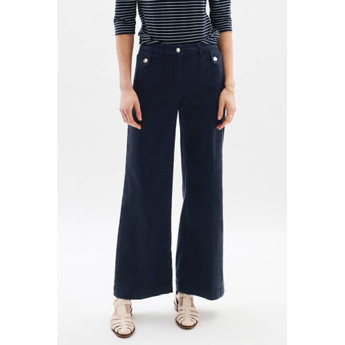 Caroll denim cropped broek met bootcut marineblauw – marine blauw
