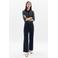 Caroll denim cropped broek met bootcut marineblauw