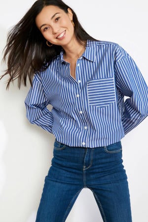 gestreepte blouse donkerblauw