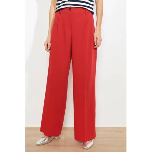 straight high waist broek rood afbeelding