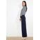 LOLALIZA straight high waist broek donkerblauw