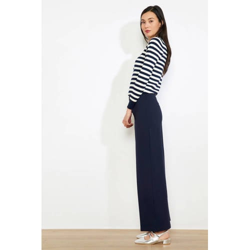 LOLALIZA straight high waist broek donkerblauw afbeelding