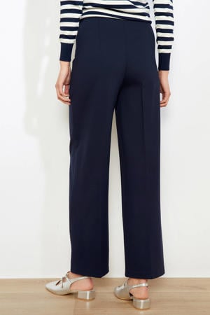 straight high waist broek donkerblauw