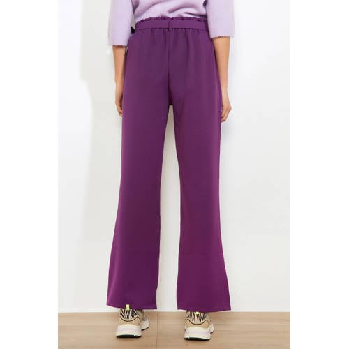LOLALIZA wide leg regular waist broek paars afbeelding