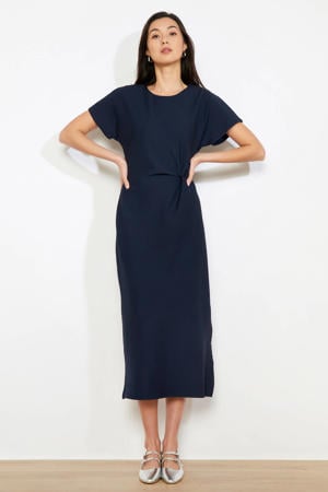 midi jurk donkerblauw