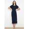 LOLALIZA midi jurk donkerblauw